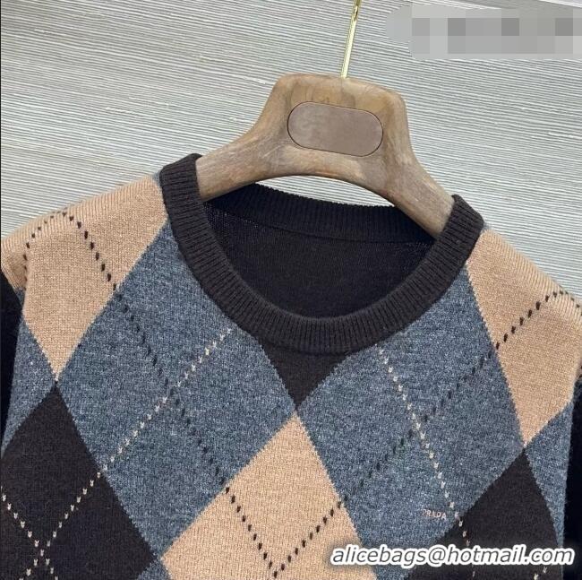 Inexpensive Prada Cashmere Short-sleeved Sweater P092920 Brown/Grey 2026