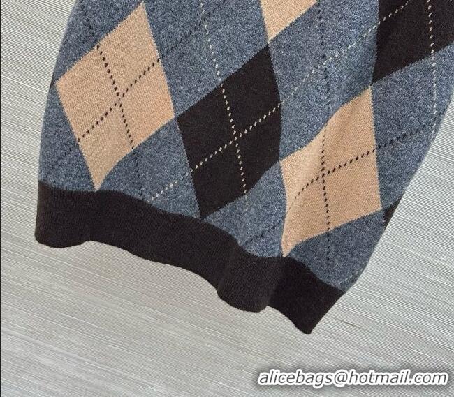 Inexpensive Prada Cashmere Short-sleeved Sweater P092920 Brown/Grey 2026