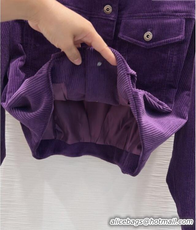 Newly Launched Loewe Corduroy Jacket L092914 Purple 2026