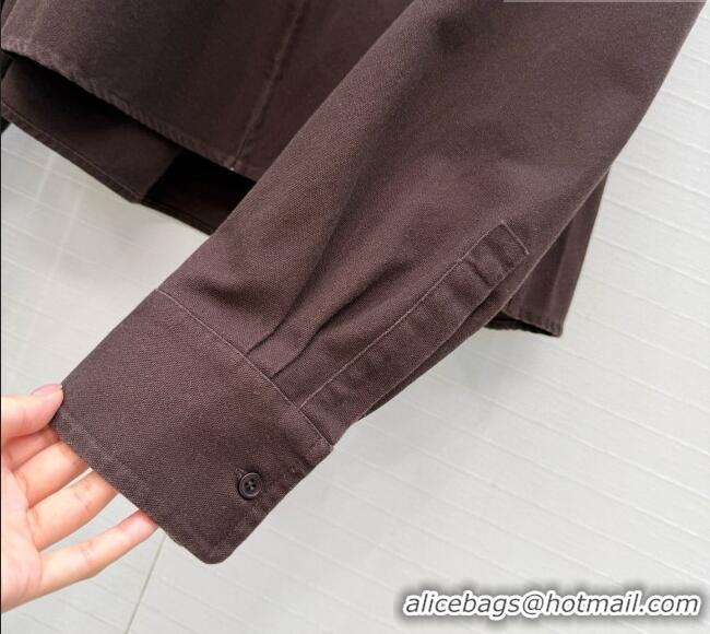 New Fashion Loewe Cotton Shirt L092848 Dark Brown 2026