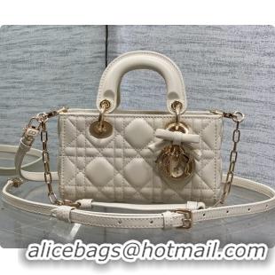 Good Quality Dior Mini Lady D-Joy Bag in Cannage Lambskin with Bow D090424 White 2026