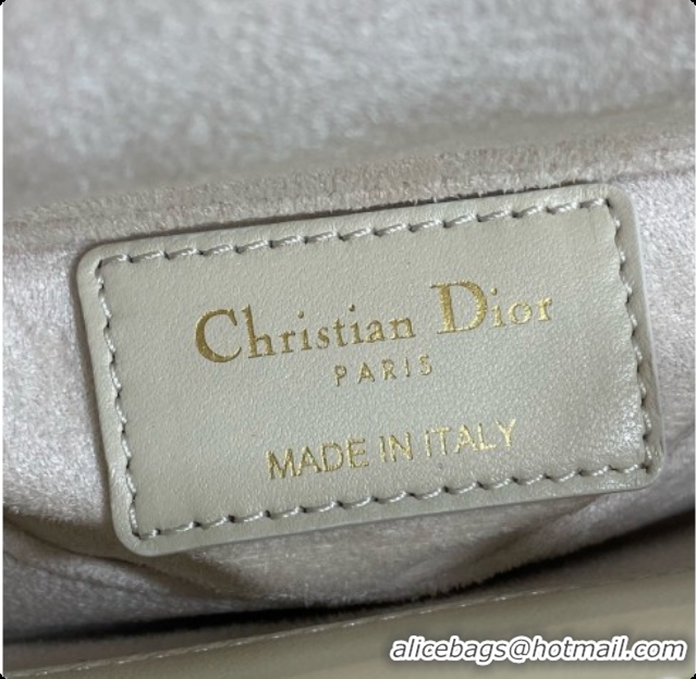 Good Quality Dior Mini Lady D-Joy Bag in Cannage Lambskin with Bow D090424 White 2026