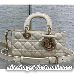 Original Cheap Dior Small Lady D-Joy Bag in Cannage Lambskin with Bow D090425 White 2026