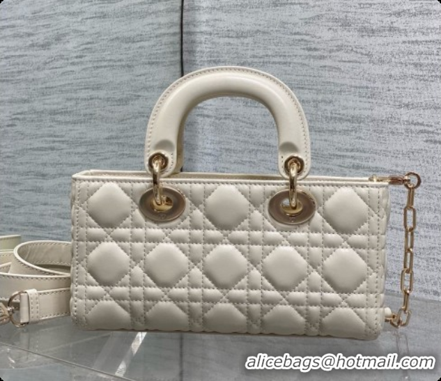Original Cheap Dior Small Lady D-Joy Bag in Cannage Lambskin with Bow D090425 White 2026