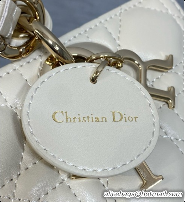 Original Cheap Dior Small Lady D-Joy Bag in Cannage Lambskin with Bow D090425 White 2026