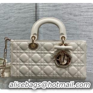 Lowest Cost Dior Medium Lady D-Joy Bag in Cannage Lambskin with Bow D090426 White 2026