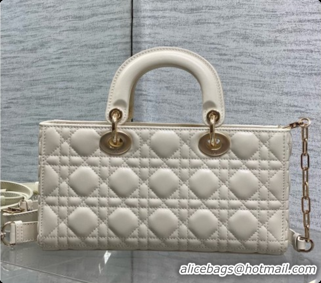 Lowest Cost Dior Medium Lady D-Joy Bag in Cannage Lambskin with Bow D090426 White 2026