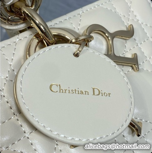 Lowest Cost Dior Medium Lady D-Joy Bag in Cannage Lambskin with Bow D090426 White 2026