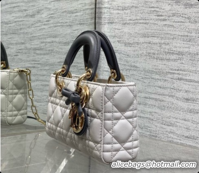 Low Cost Dior New Mini Lady D-Joy Bag in Cannage Lambskin with Bow D090427 Grey 2026