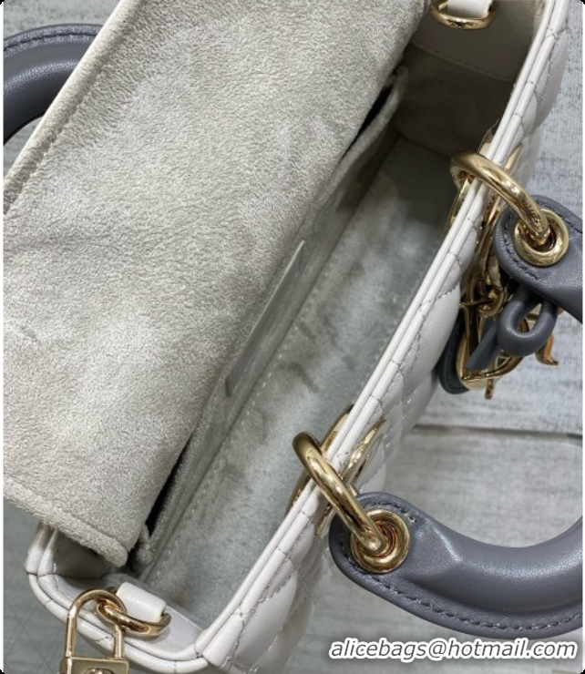 Low Cost Dior New Mini Lady D-Joy Bag in Cannage Lambskin with Bow D090427 Grey 2026