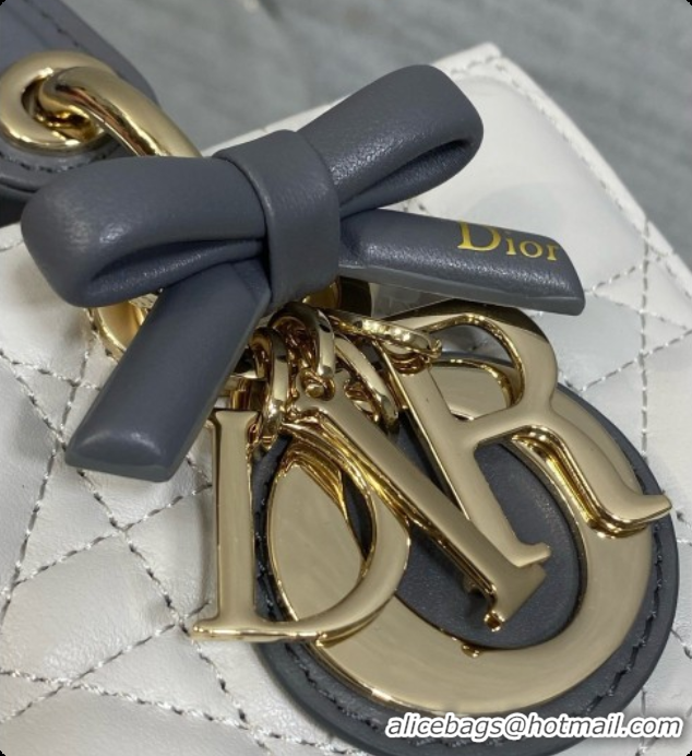 Low Cost Dior New Mini Lady D-Joy Bag in Cannage Lambskin with Bow D090427 Grey 2026