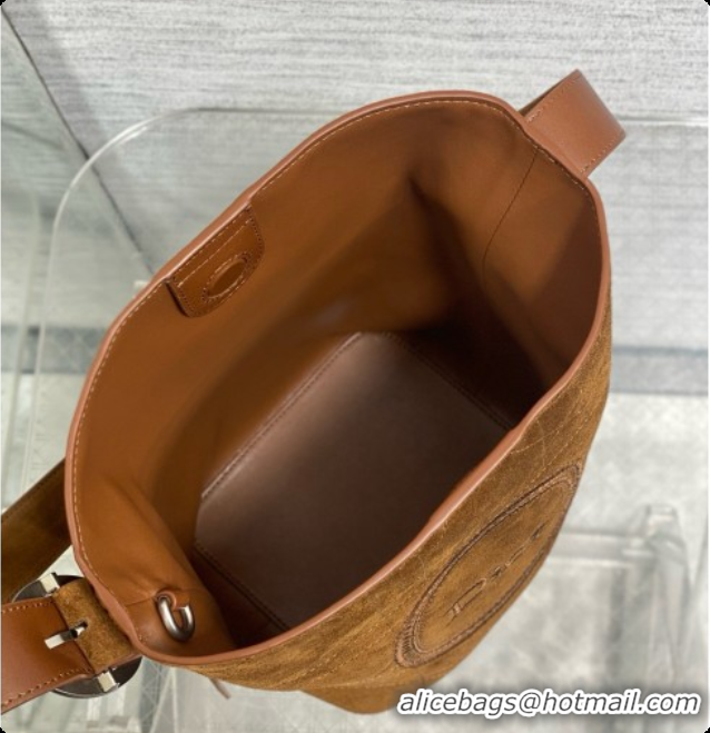 Top Design Dior Jett Médaillon Small Bucket Bag in Cannage Suede Calfskin Brown 2026 6090431