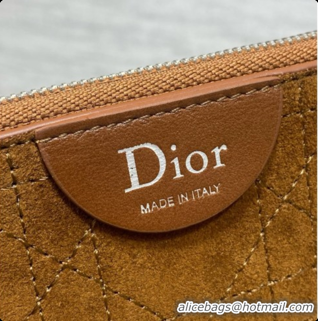 Top Design Dior Jett Médaillon Small Bucket Bag in Cannage Suede Calfskin Brown 2026 6090431