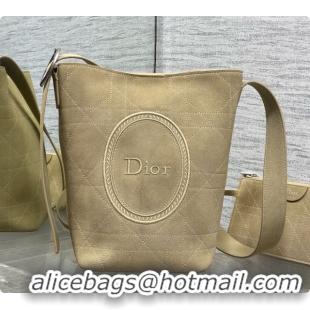 Good Looking Dior Jett Médaillon Small Bucket Bag in Cannage Suede Calfskin Camel 2026 6090433