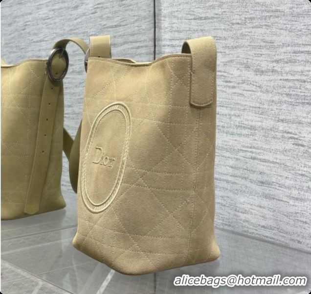 Good Looking Dior Jett Médaillon Small Bucket Bag in Cannage Suede Calfskin Camel 2026 6090433