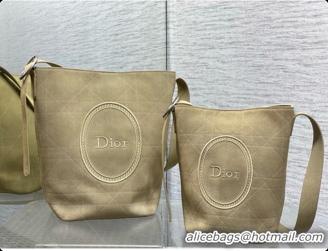 Good Looking Dior Jett Médaillon Small Bucket Bag in Cannage Suede Calfskin Camel 2026 6090433