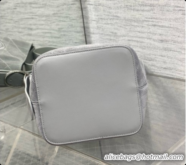 Discount Dior Jett Médaillon Small Bucket Bag in Cannage Suede Calfskin Grey 2026 6090435