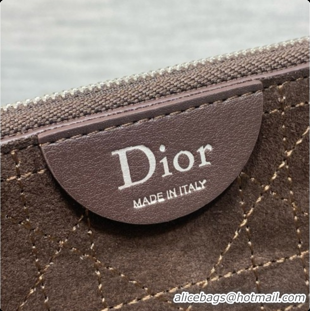 Discounts Dior Jett Médaillon Small Bucket Bag in Cannage Suede Calfskin Dark Brown 2026 6090437