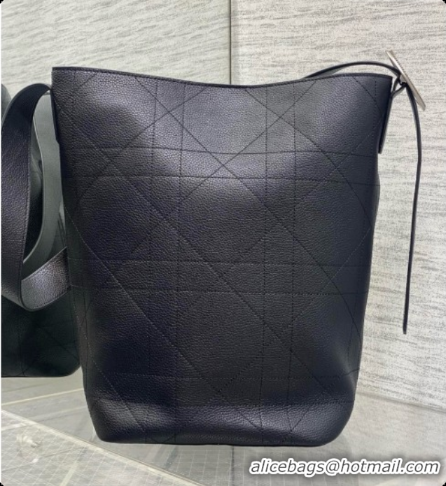 Modern Dior Jett Médaillon Bucket Bag in Cannage Grained Calfskin Black 2026 6090430
