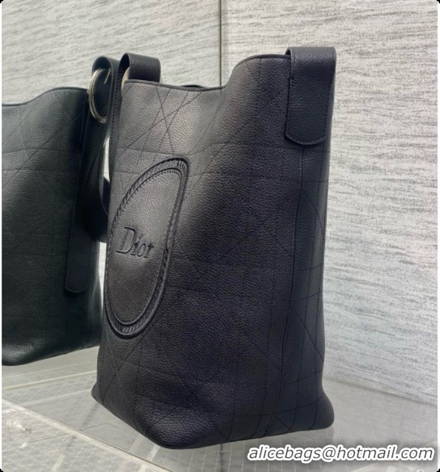Modern Dior Jett Médaillon Bucket Bag in Cannage Grained Calfskin Black 2026 6090430