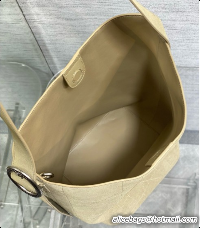 Luxury Cheap Dior Jett Médaillon Bucket Bag in Cannage Suede Calfskin Camel 2026 6090434