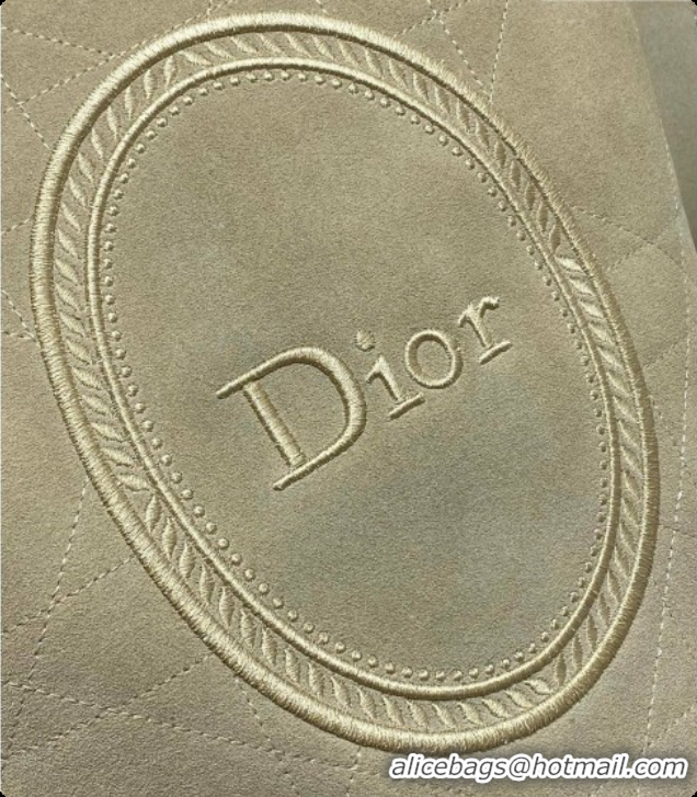 Luxury Cheap Dior Jett Médaillon Bucket Bag in Cannage Suede Calfskin Camel 2026 6090434