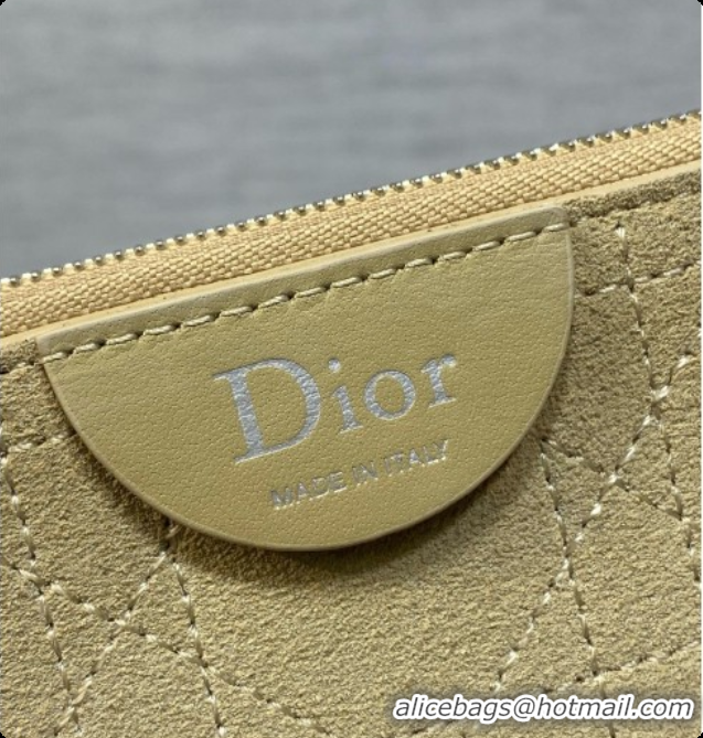 Luxury Cheap Dior Jett Médaillon Bucket Bag in Cannage Suede Calfskin Camel 2026 6090434