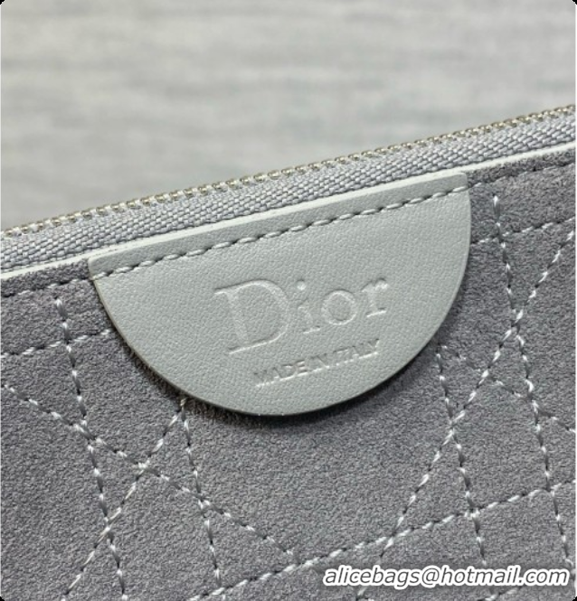 Luxury Dior Jett Médaillon Bucket Bag in Cannage Suede Calfskin Grey 2026 6090436