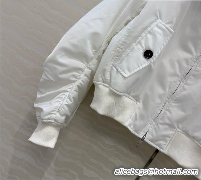 Luxury Cheap Bottega Veneta Nylon and Lambskin Jacket BV092932 White 2026