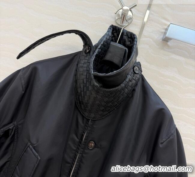 Best Product Bottega Veneta Nylon and Lambskin Jacket BV092933 Black 2026