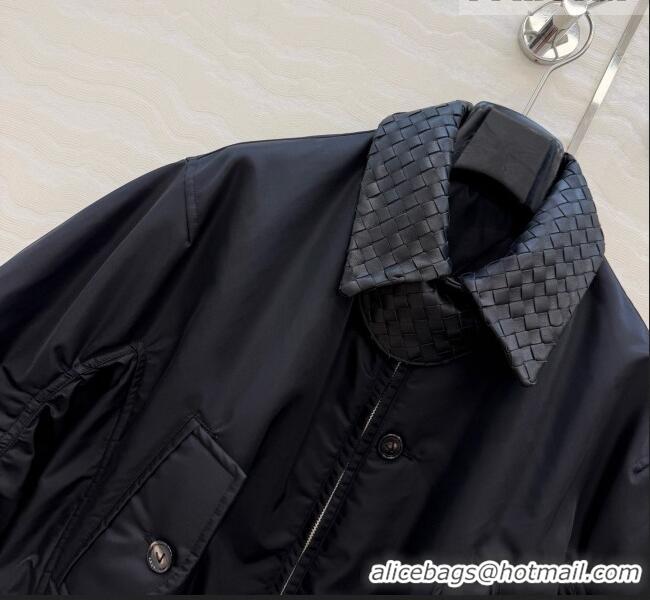 Best Product Bottega Veneta Nylon and Lambskin Jacket BV092933 Black 2026