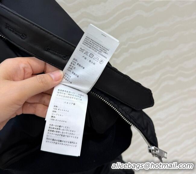 Best Product Bottega Veneta Nylon and Lambskin Jacket BV092933 Black 2026