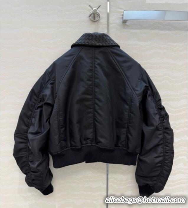 Best Product Bottega Veneta Nylon and Lambskin Jacket BV092933 Black 2026