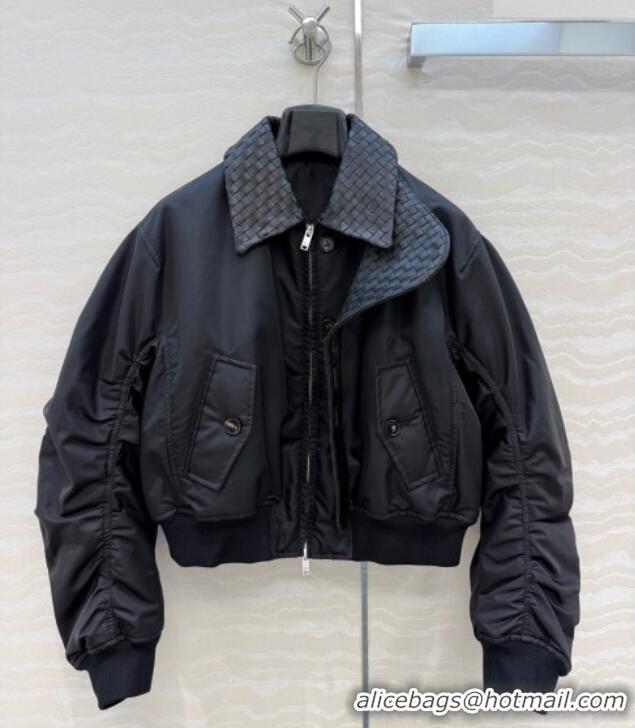 Best Product Bottega Veneta Nylon and Lambskin Jacket BV092933 Black 2026