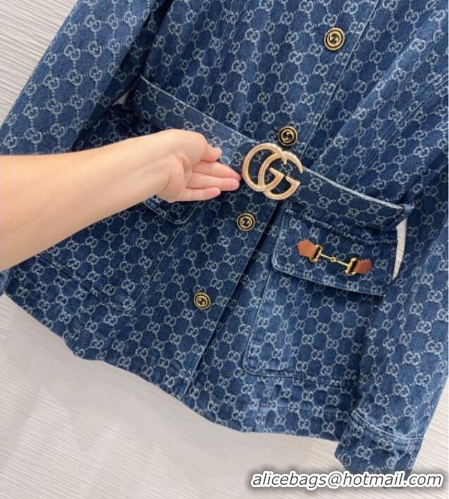 Luxury Cheap Gucci GG Denim Jacket G092934 Blue 2026