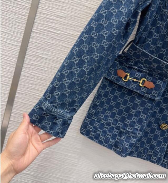 Luxury Cheap Gucci GG Denim Jacket G092934 Blue 2026