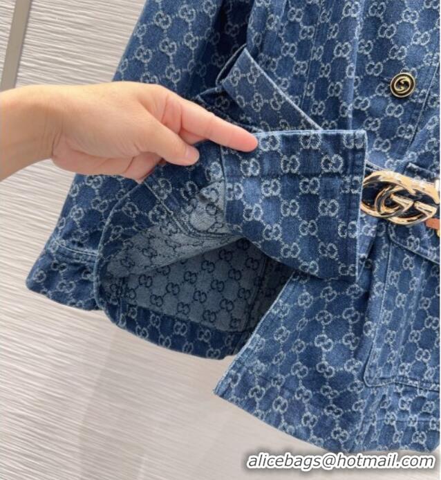 Luxury Cheap Gucci GG Denim Jacket G092934 Blue 2026