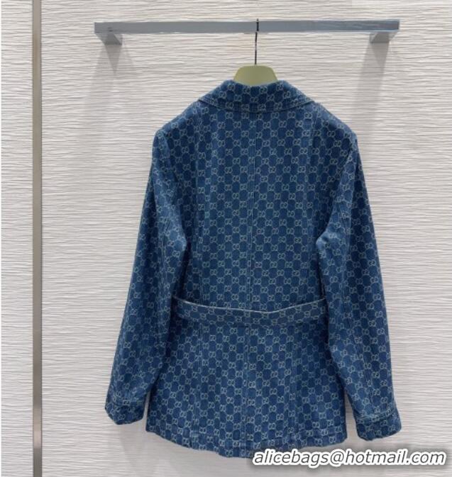 Luxury Cheap Gucci GG Denim Jacket G092934 Blue 2026