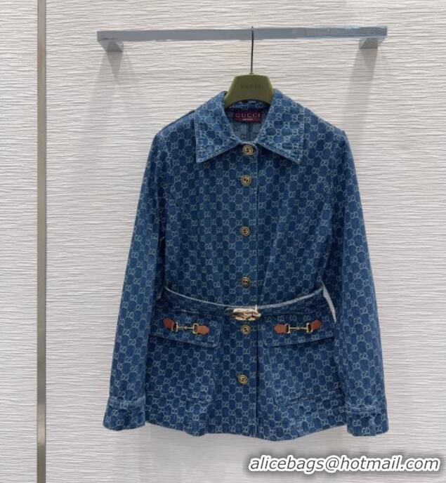 Luxury Cheap Gucci GG Denim Jacket G092934 Blue 2026