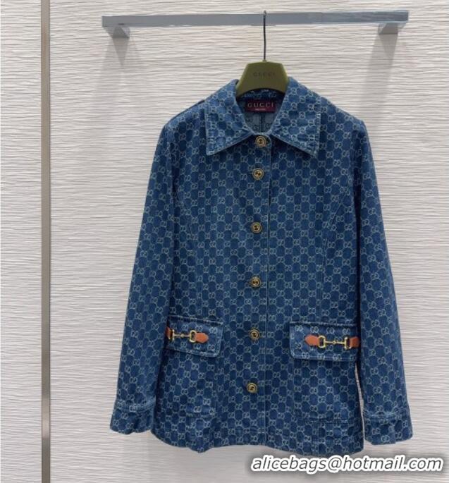 Luxury Cheap Gucci GG Denim Jacket G092934 Blue 2026
