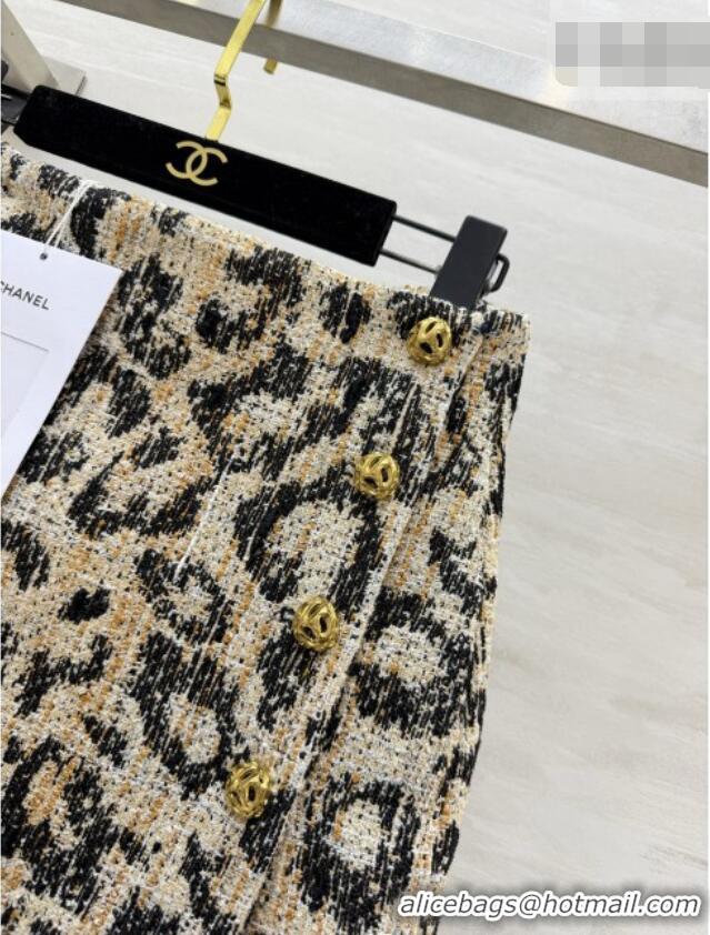 Best Price Chanel Leopard Tweed Skirt CH092937 Beige 2026
