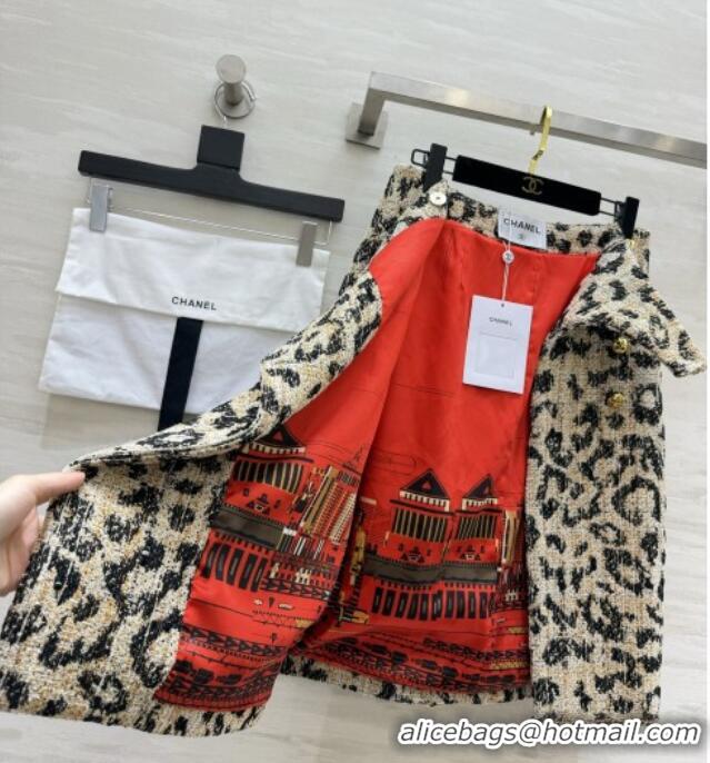 Best Price Chanel Leopard Tweed Skirt CH092937 Beige 2026