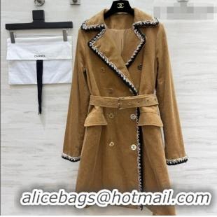 Well Crafted Chanel Corduroy Coat CH092938 Brown 2026