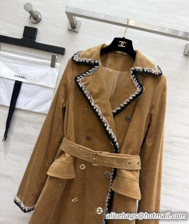 Well Crafted Chanel Corduroy Coat CH092938 Brown 2026