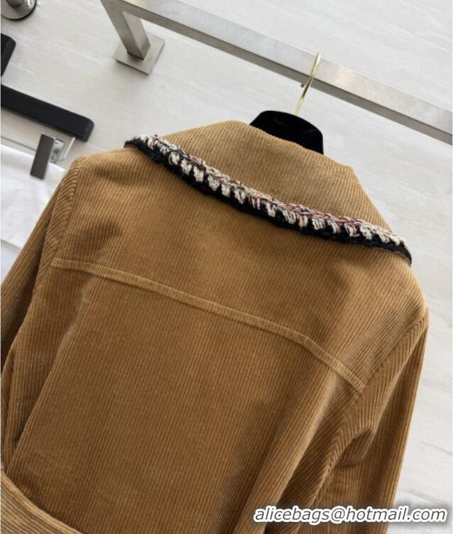Well Crafted Chanel Corduroy Coat CH092938 Brown 2026