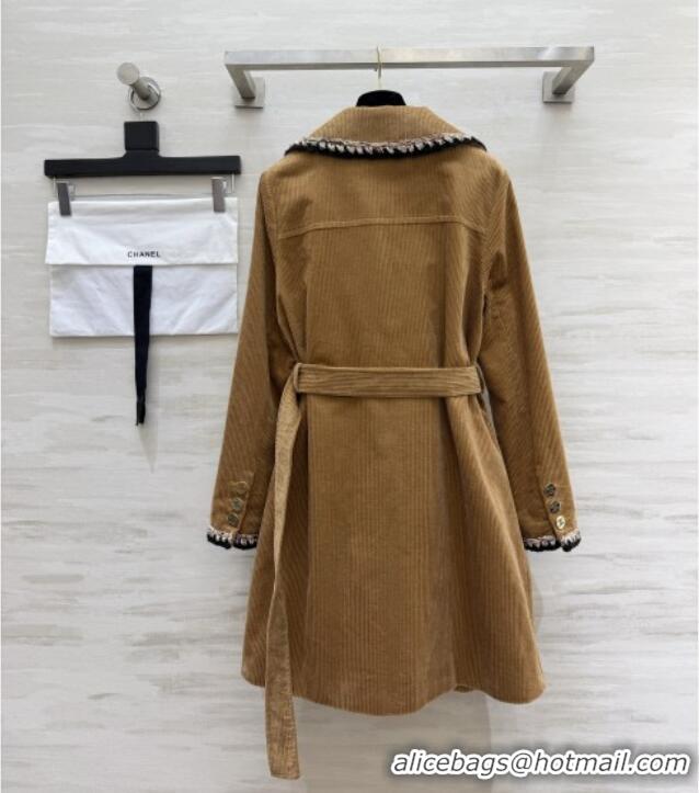Well Crafted Chanel Corduroy Coat CH092938 Brown 2026