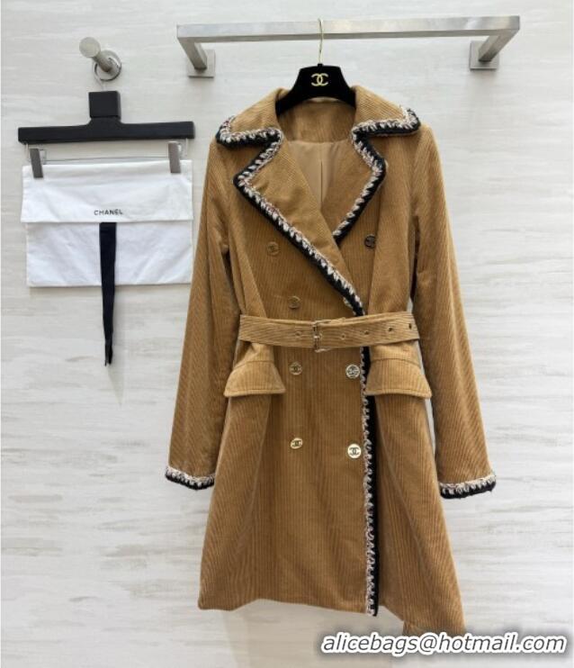 Well Crafted Chanel Corduroy Coat CH092938 Brown 2026