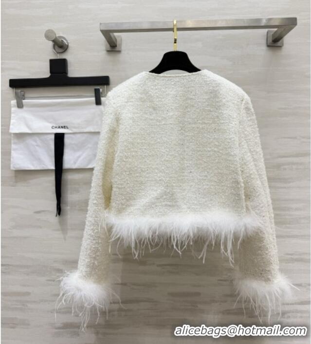 Best Quality Chanel Tweed Jacket CH092940 White 2026