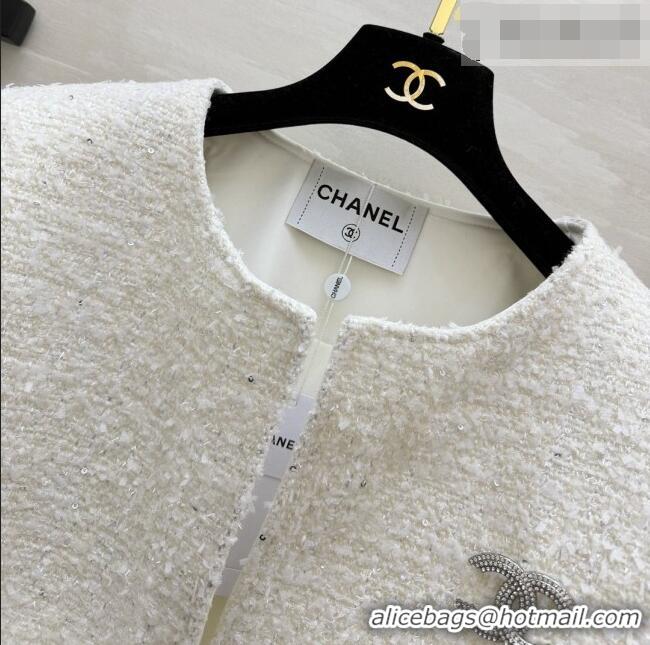 Best Quality Chanel Tweed Jacket CH092940 White 2026