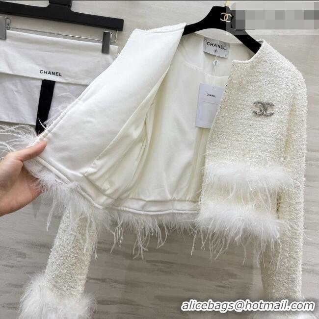 Best Quality Chanel Tweed Jacket CH092940 White 2026